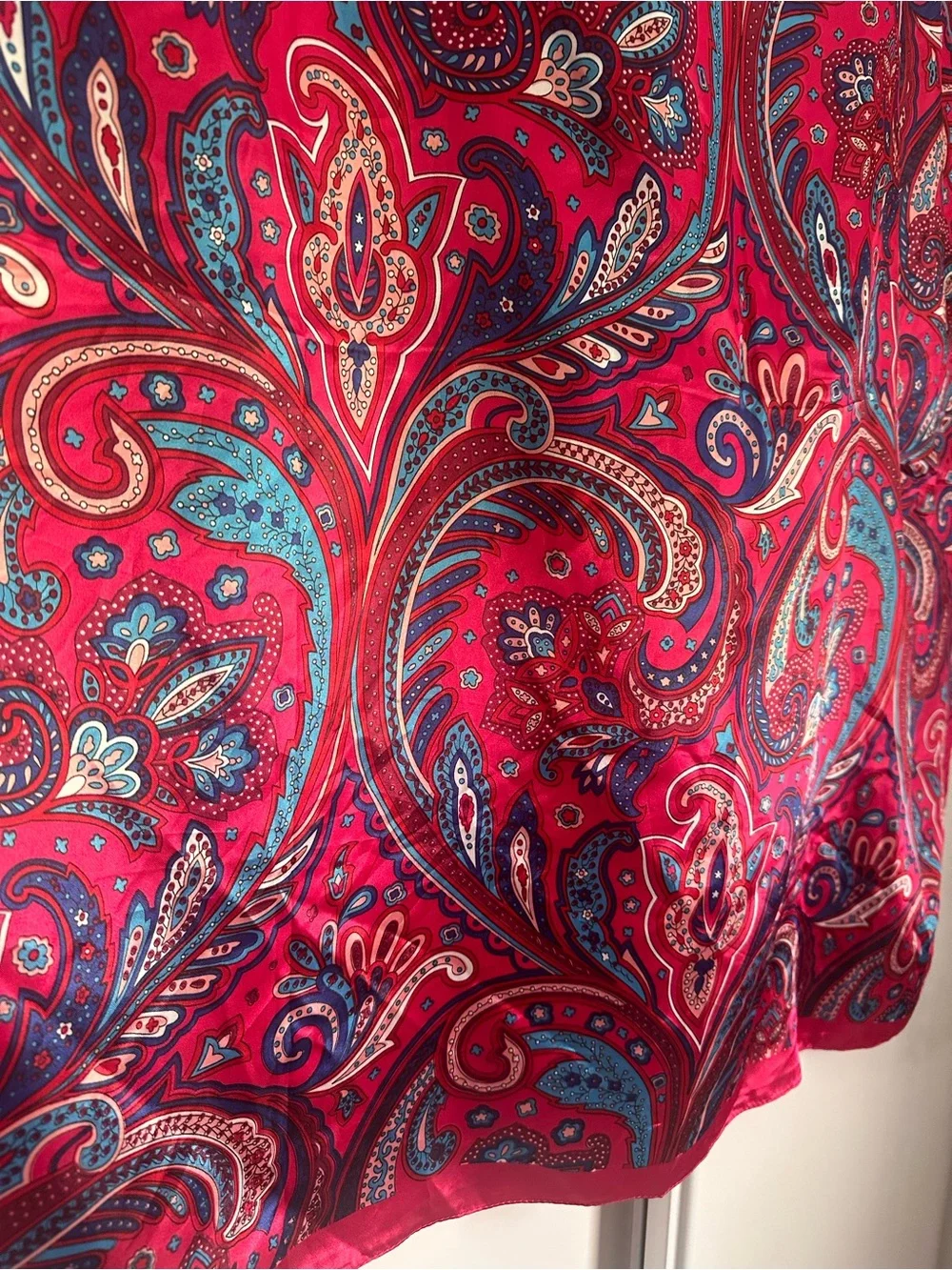 Bright pink scarf